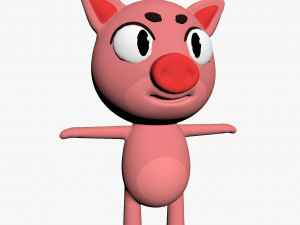 cartoon pig character Modelo 3D