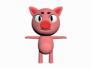 cartoon pig character 3D Модель