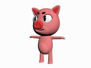 cartoon pig character 3D Модель