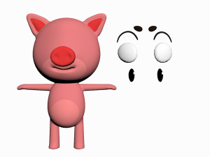 cartoon pig character 3D Модель
