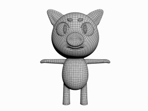 cartoon pig character 3D Модель