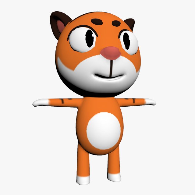 cartoon tiger character 3D 模型 .c4d .max .obj .3ds .fbx .stl .blend