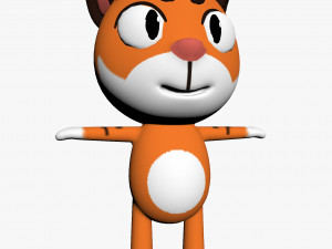 cartoon tiger character Modello 3D