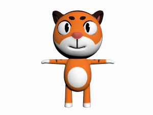 cartoon tiger character 3D Model