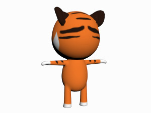 cartoon tiger character 3D मॉडल
