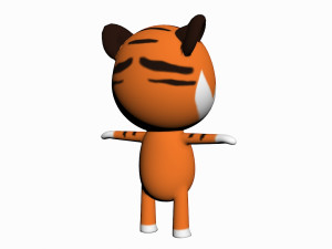 cartoon tiger character 3D मॉडल