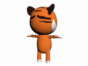 cartoon tiger character 3D Model