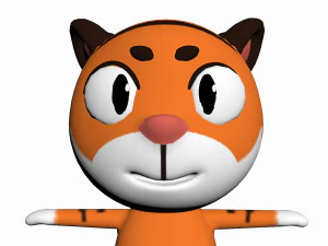 cartoon tiger character 3D Model