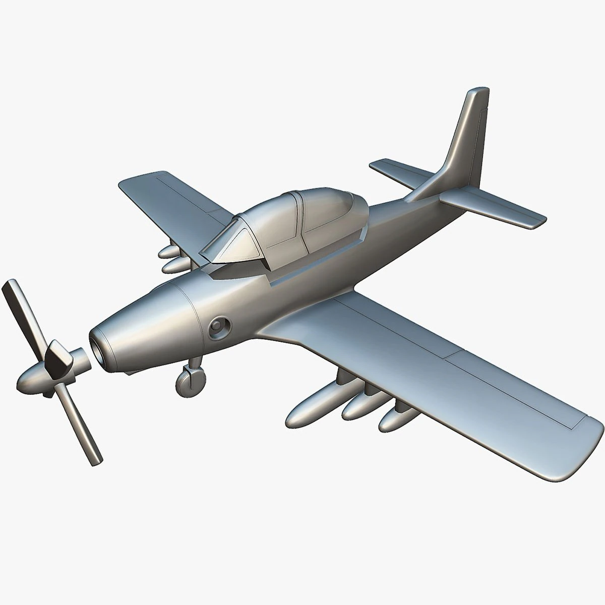 North American YAT-28E Trojan - 3D Printable Model 3D Print Model .c4d .max .obj .3ds .fbx .stl .blend 