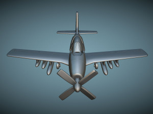 North American YAT-28E Trojan - 3D Printable Model 3D 프린트 모델