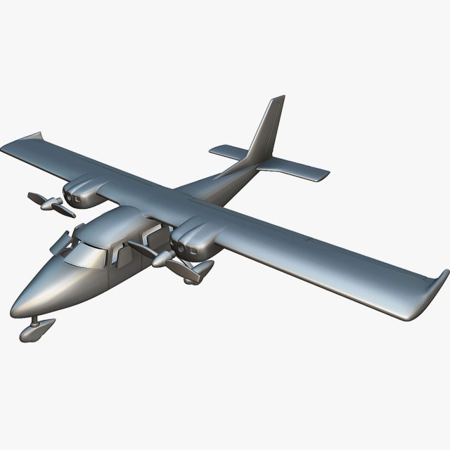 Partenavia P-68C Victor - 3D Printable Model Modelo de Impressão 3D .c4d .max .obj .3ds .fbx .stl .blend 