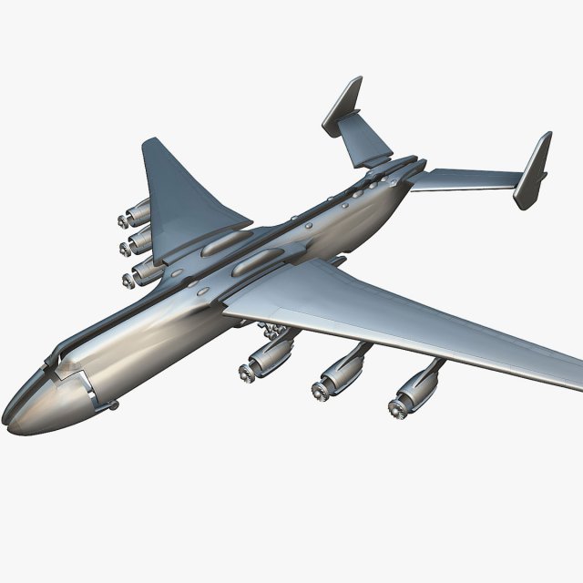 Antonov An-225 Mriya - 3D Printable Model Modello di stampa 3D .c4d .max .obj .3ds .fbx .stl .blend