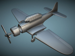 Douglas SBD Dauntless - 3D Printable Model 3D 프린트 모델