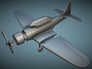 Douglas SBD Dauntless - 3D Printable Model 3D Print Model