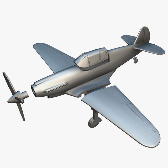 Curtiss XP-46 - 3D Printable Model 3D Print Model .c4d .max .obj .3ds .fbx .stl .blend