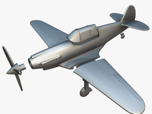 Curtiss XP-46 - 3D Printable Model Modelo de Impressão 3D