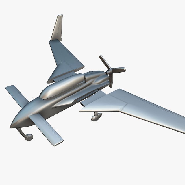 Rutan Model 61 Long-EZ - 3D Printable Model Modelo de impresión 3D .c4d .max .obj .3ds .fbx .stl .blend 