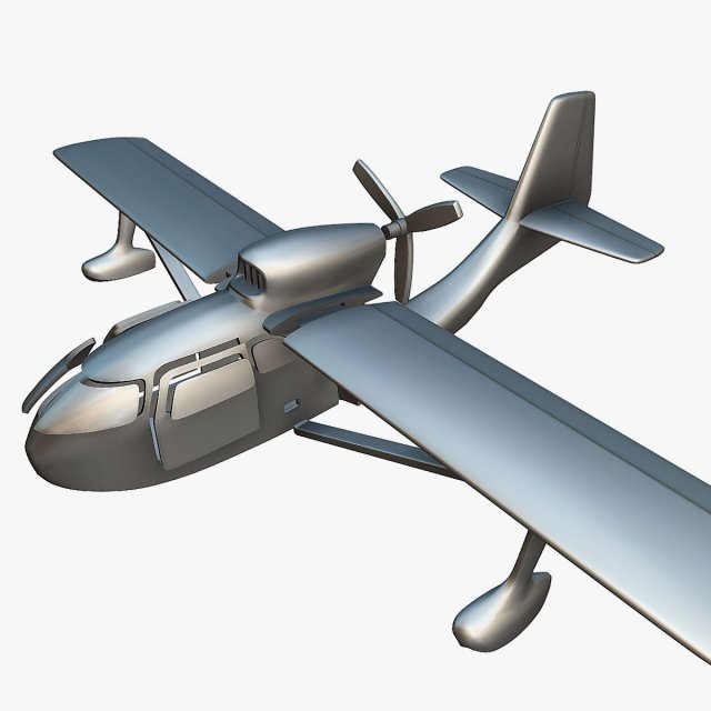 Republic RC-3 Seabee - 3D Printable Model 3D Baskı Modeli .c4d .max .obj .3ds .fbx .stl .blend 