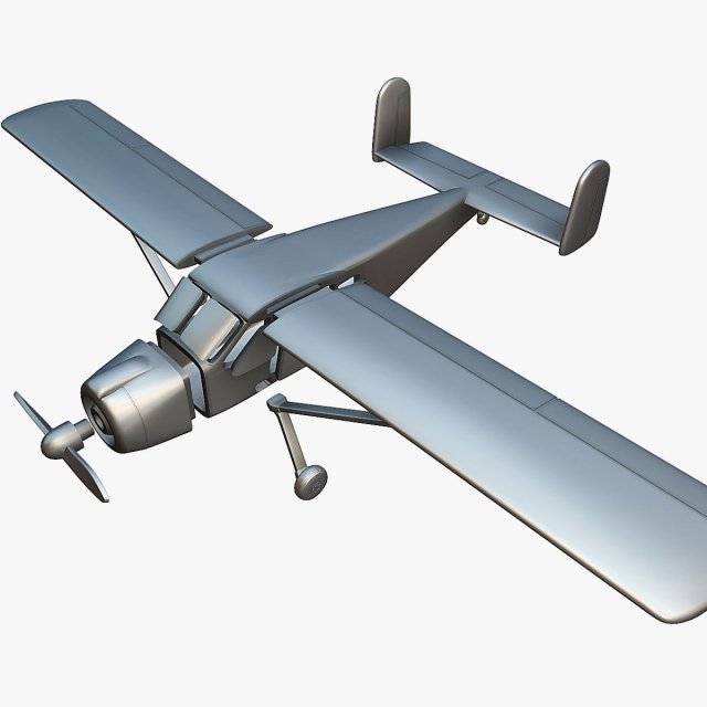Max Holste MH1521 Broussard - 3D Printable Model 3D Druckmodell .c4d .max .obj .3ds .fbx .stl .blend