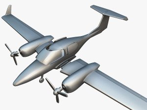 Diamond DA42 Twin Star - 3D Printable Model Modèles 3D en vedette