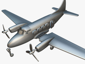 De Havilland DH-104 Dove - 3D Printable Model 3D प्रिंट मॉडल