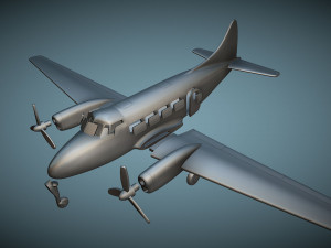 De Havilland DH-104 Dove - 3D Printable Model 3D 프린트 모델