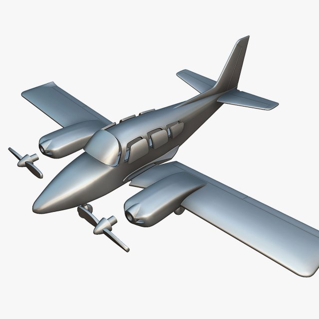 Gulfstream American GA-7 Cougar - 3D Printable Model Modelo de impresión 3D .c4d .max .obj .3ds .fbx .stl .blend