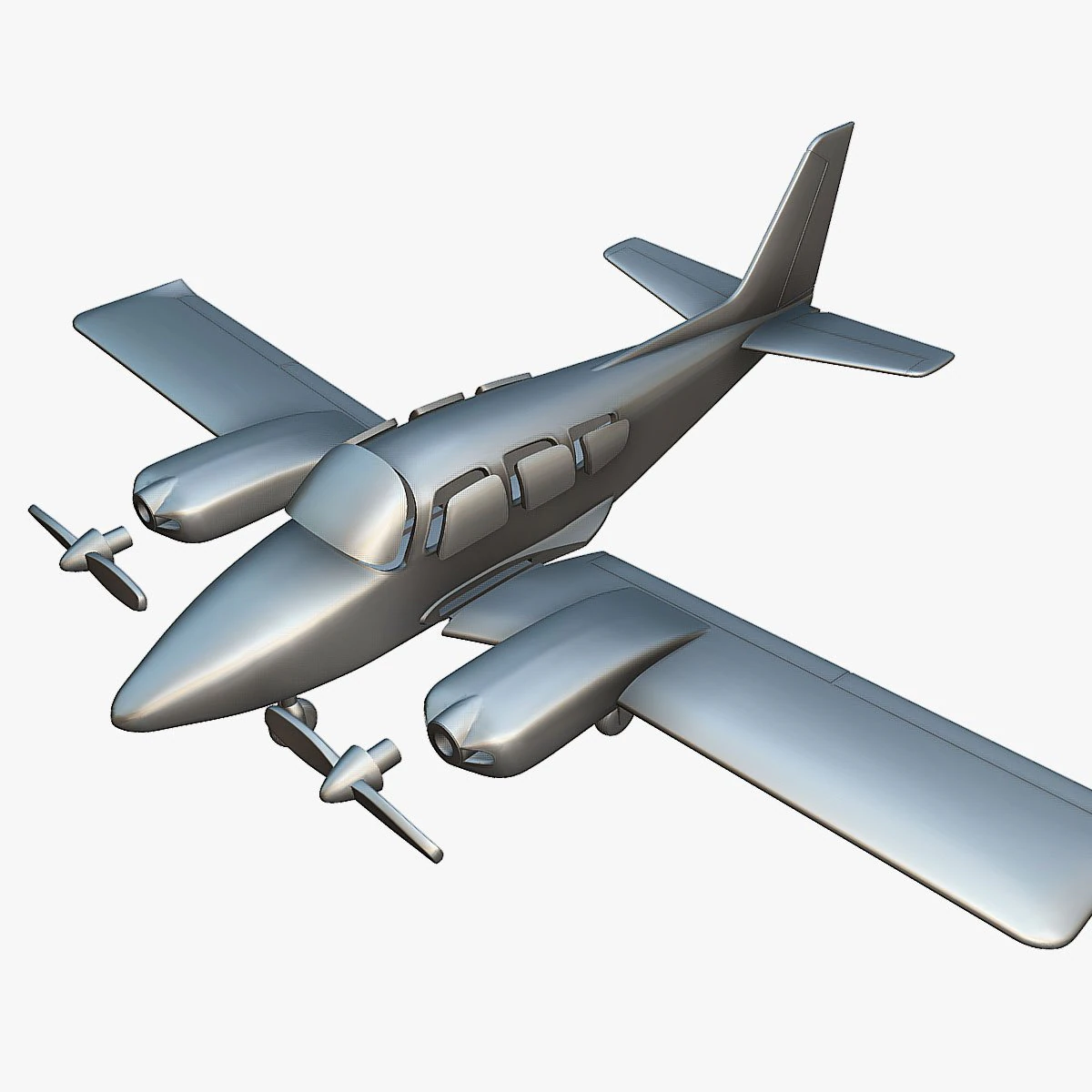Gulfstream American GA-7 Cougar - 3D Printable Model 3D Print Model .c4d .max .obj .3ds .fbx .stl .blend 