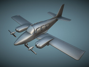 Gulfstream American GA-7 Cougar - 3D Printable Model Modelo de impresión 3D