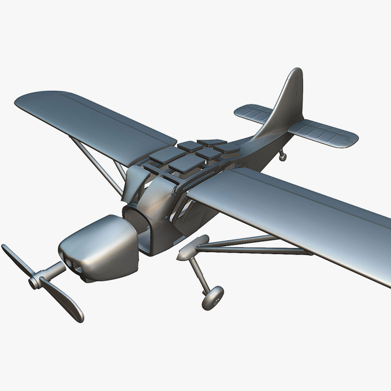 Stinson L-5 Sentinel - 3D Printable Model 3D Принт Модель .c4d .max .obj .3ds .fbx .stl .blend 