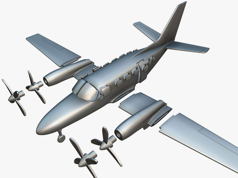Cessna 441 Conquest II - 3D Printable Model 3D Print Model