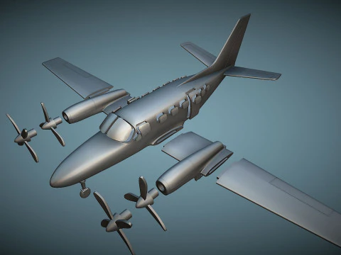 Cessna 441 Conquest II - 3D Printable Model 3D Print Model