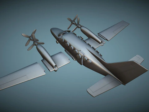 Cessna 441 Conquest II - 3D Printable Model 3D Print Model