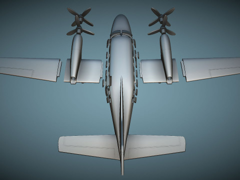 Cessna 441 Conquest II - 3D Printable Model 3D प्रिंट मॉडल
