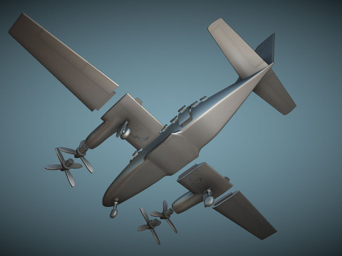 Cessna 441 Conquest II - 3D Printable Model 3D प्रिंट मॉडल