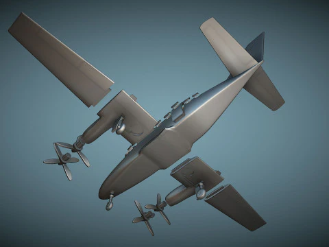 Cessna 441 Conquest II - 3D Printable Model 3D Print Model