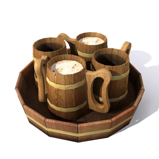 beer mug 3D मॉडल .c4d .max .obj .3ds .fbx .stl .blend 