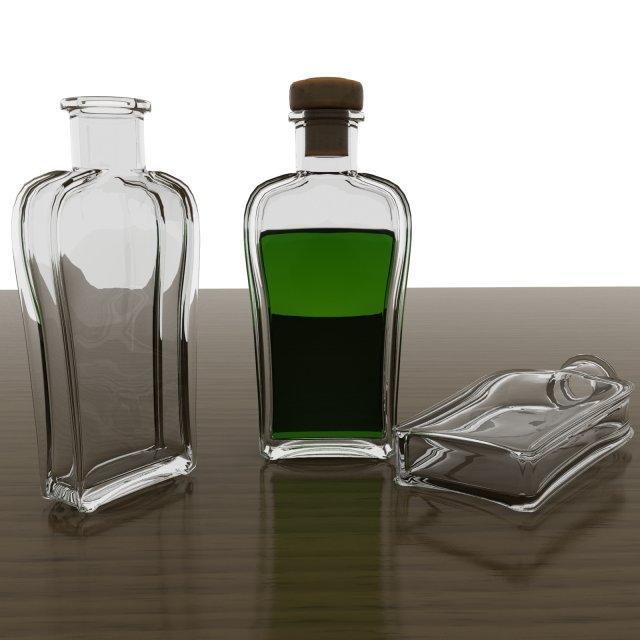 bottle 02 Model 3D .c4d .max .obj .3ds .fbx .stl .blend 