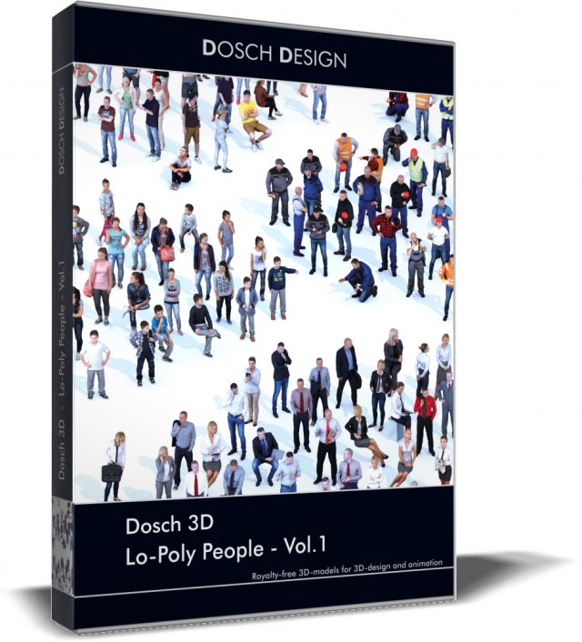 sample dosch 3d - lo poly people vol1 3Dモデル .c4d .max .obj .3ds .fbx .stl .blend 