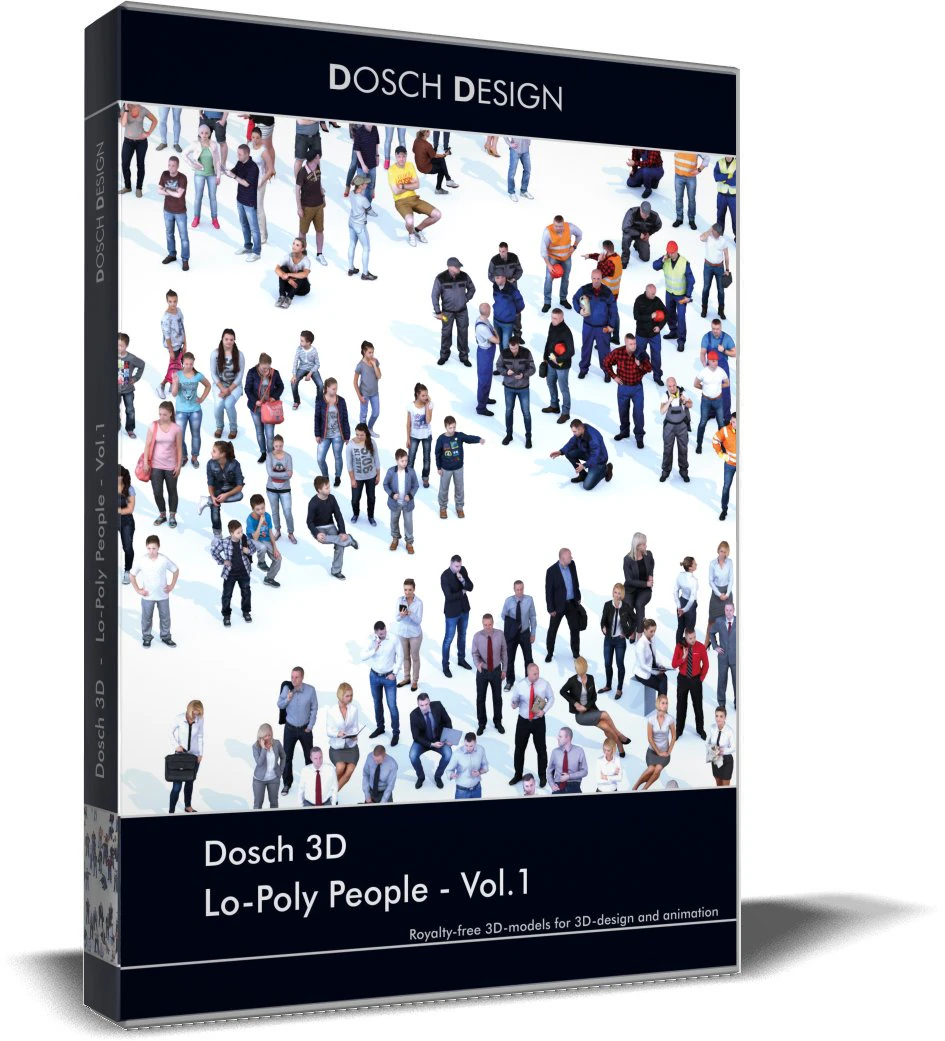 dosch 3d - lo poly people vol 1 3D Model .c4d .max .obj .3ds .fbx .stl .blend 