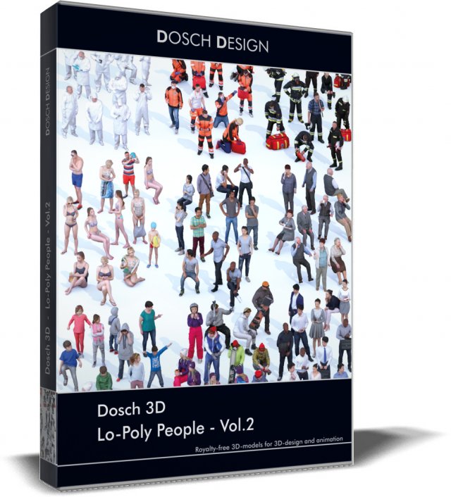 dosch 3d - lopoly people vol2 3D Модель .c4d .max .obj .3ds .fbx .stl .blend 