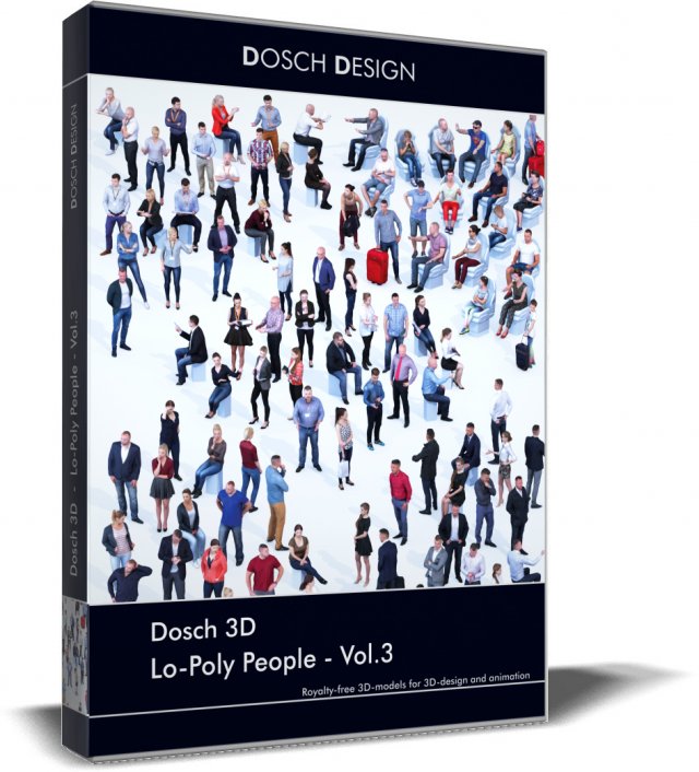 dosch 3d - lopoly people vol 3 3Dモデル .c4d .max .obj .3ds .fbx .stl .blend 