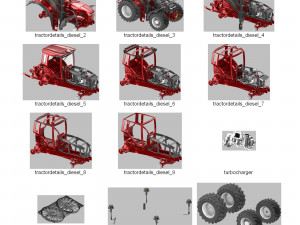 DOSCH 3D - Agricultural Tractor Details 3D-Modell