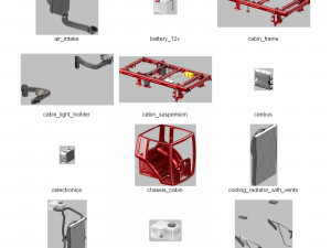 DOSCH 3D - Agricultural Tractor Details 3D-Modell