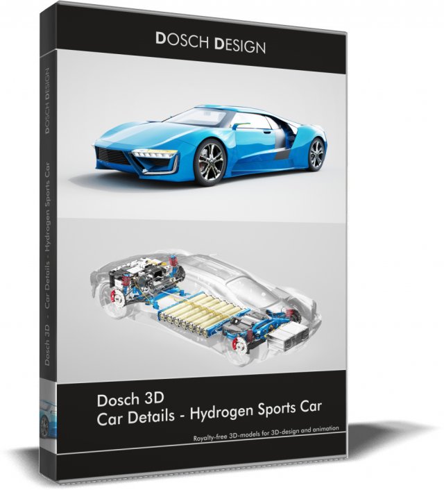 DOSCH 3D - Car Details - Hydrogen Sports Car 3D Model .c4d .max .obj .3ds .fbx .stl .blend 