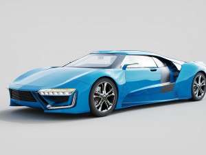 DOSCH 3D - Car Details - Hydrogen Sports Car 3D Model