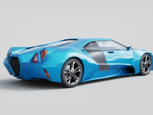 DOSCH 3D - Car Details - Hydrogen Sports Car 3D Model
