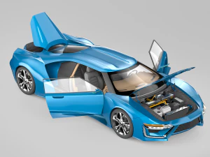 DOSCH 3D - Detail Mobil - Mobil Sport Hidrogen Model 3D