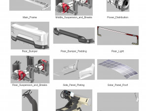 DOSCH 3D - Futuristic Truck Details - Electric 3D Model