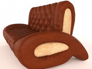 soft sofa leather Modelo 3D